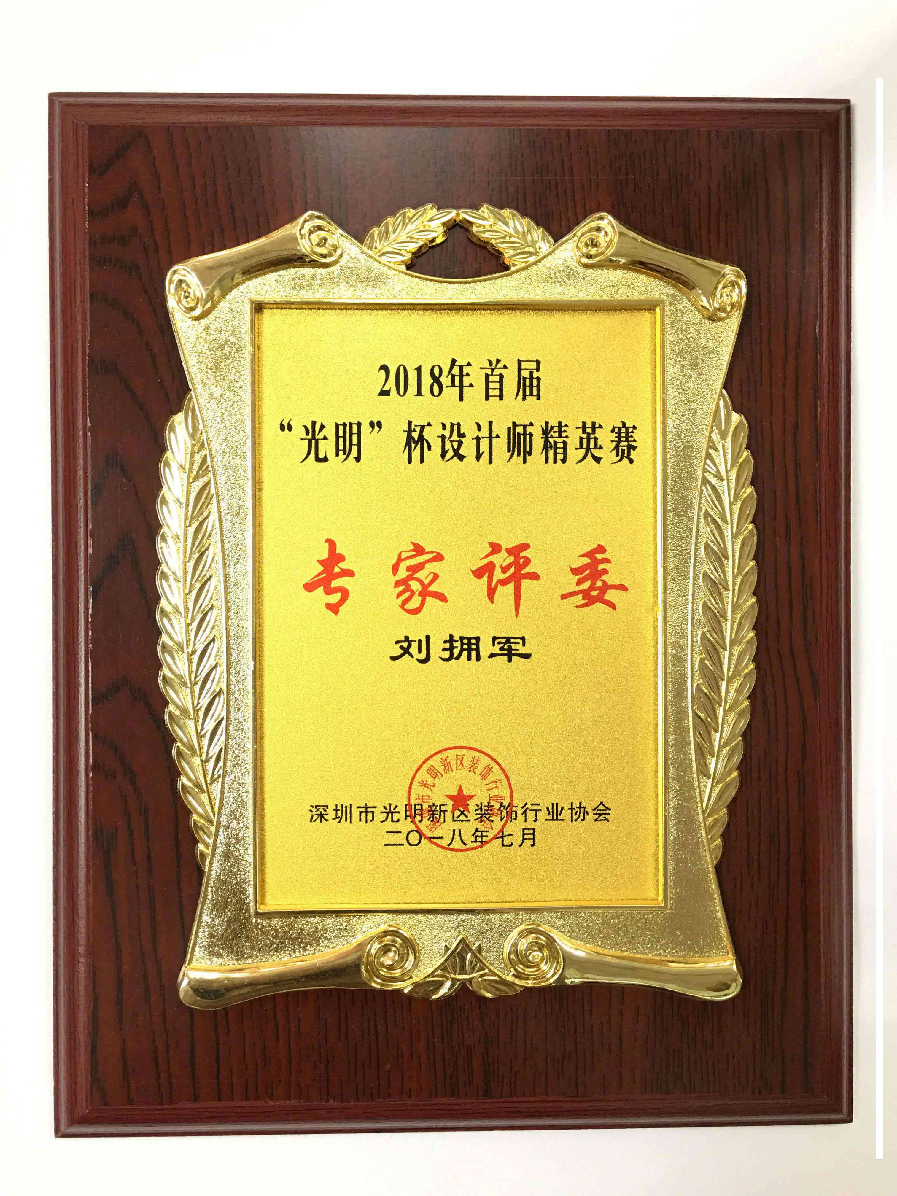 2018光明杯精英賽專家評委